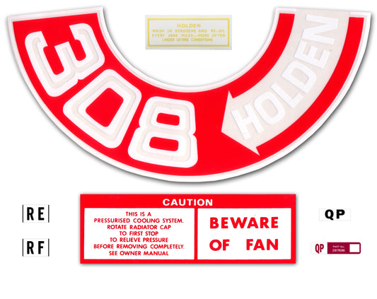 Engine Bay Decal Kit ‘308 Holden’ Holden HQ - ED1019