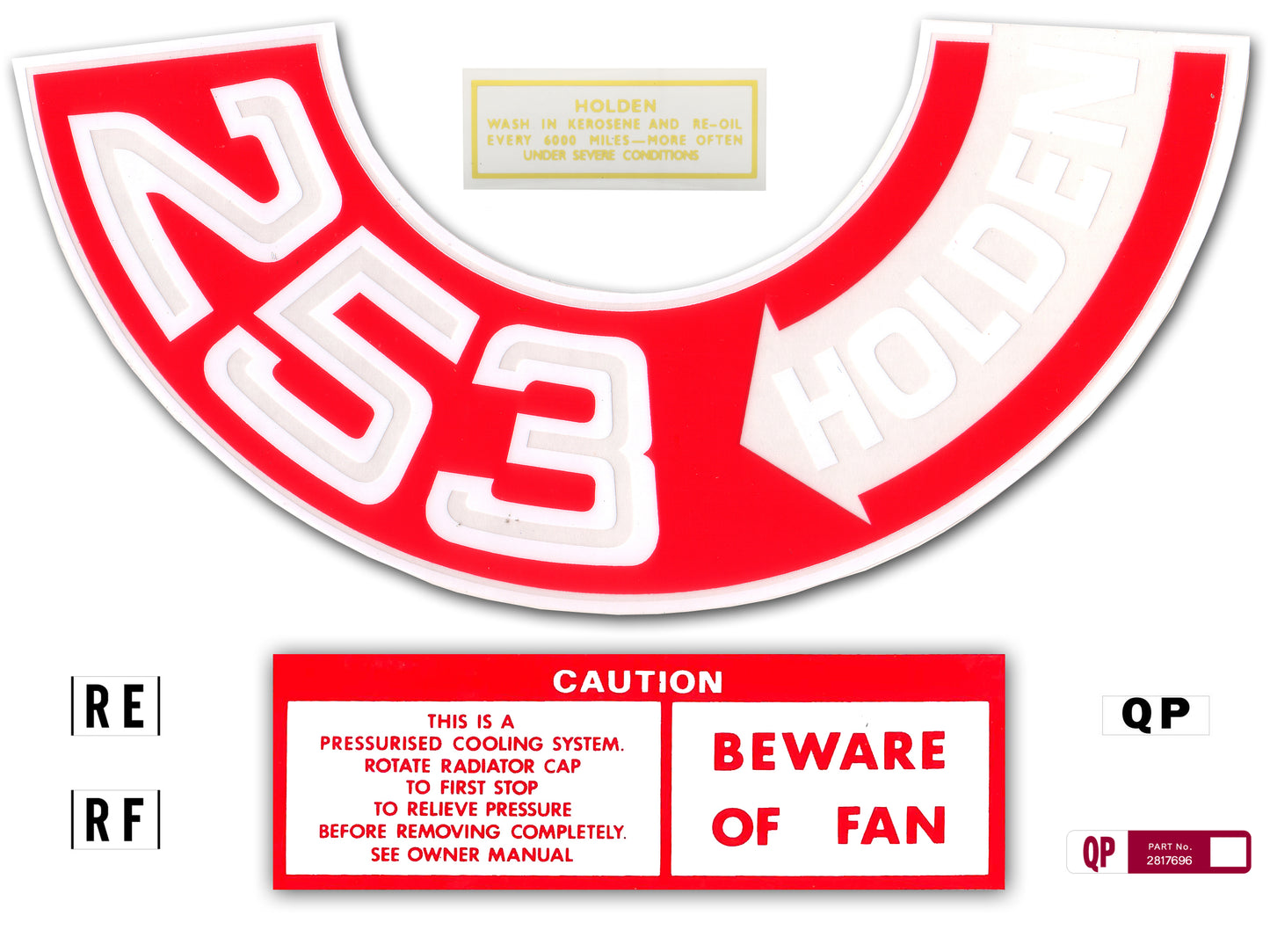 Engine Bay Decal Kit ‘253 Holden’ Holden HQ - ED1020