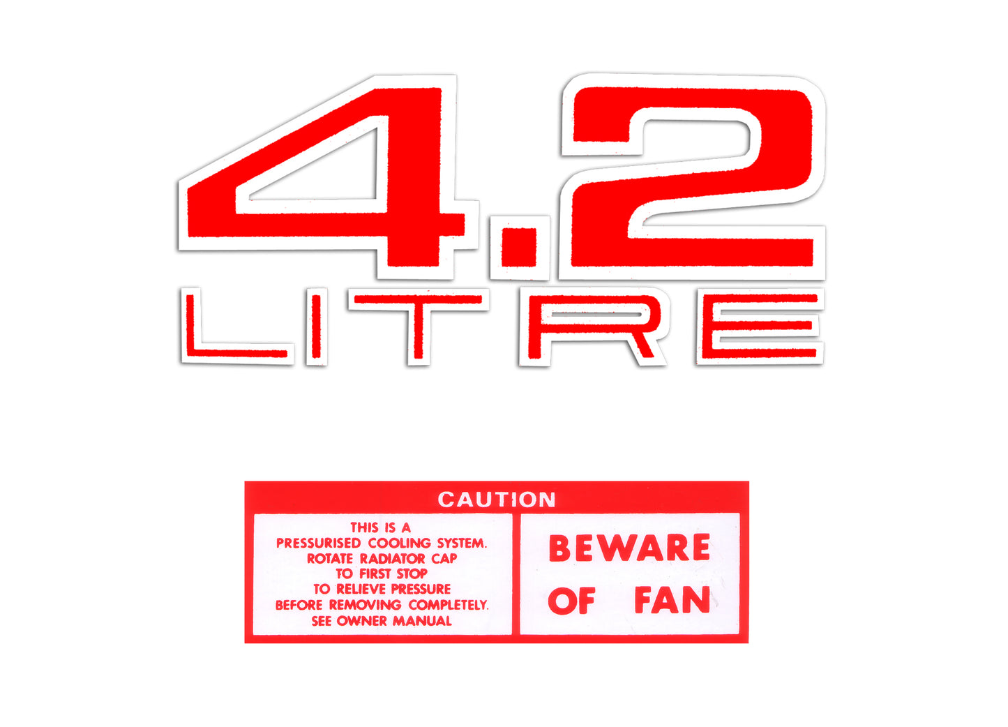 Engine Bay Decal Kit ‘4.2 Litre’ Holden HJ LH - ED1021
