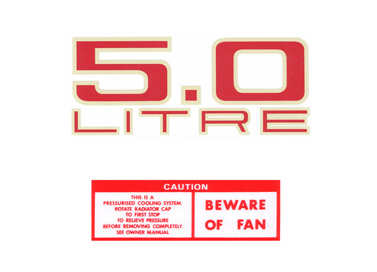 Engine Bay Decal Kit ‘5.0 Litre’ Holden HJ LH - ED1022