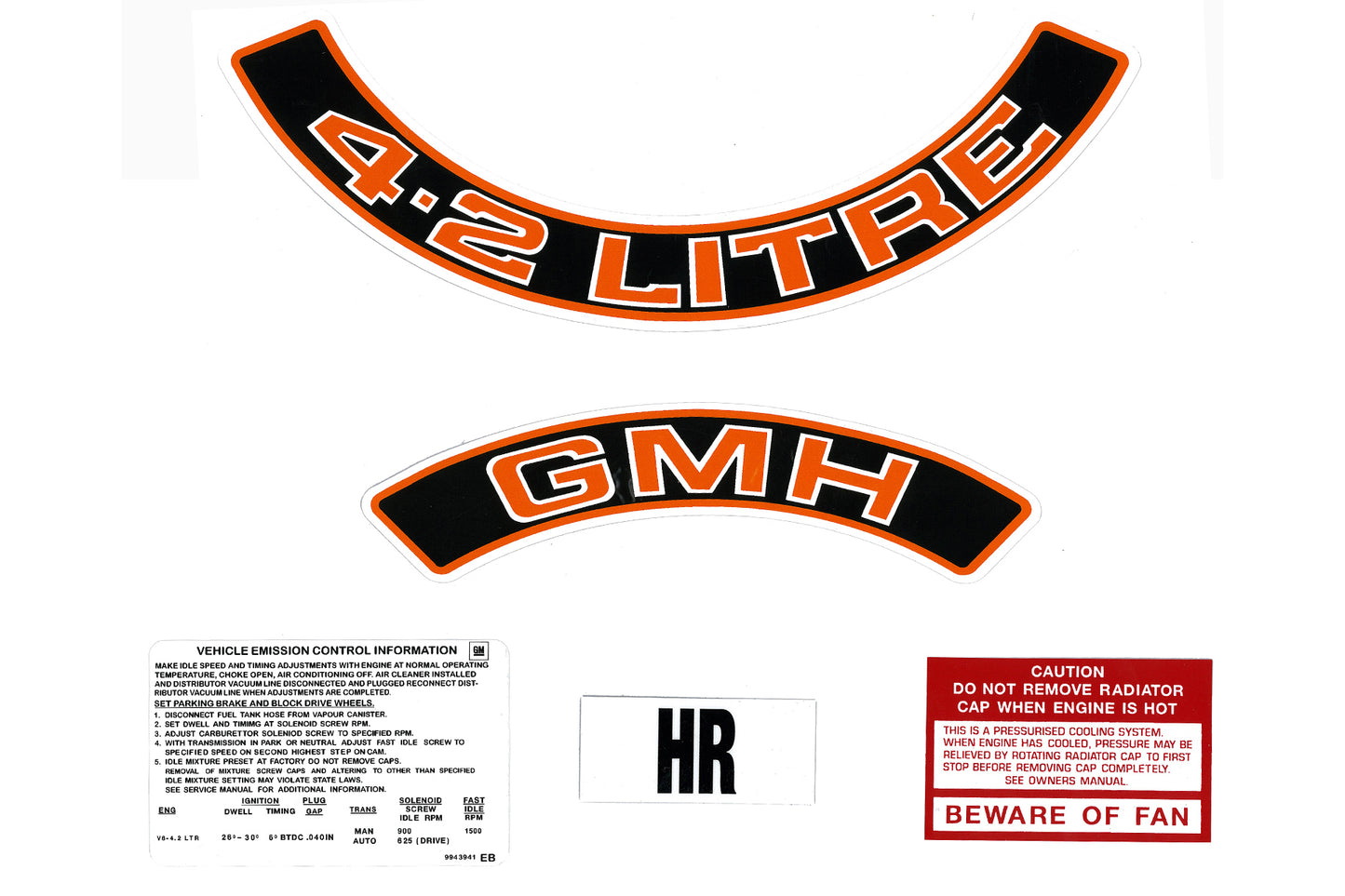 Engine Decal Kit ‘4.2 Litre’ (Red) Holden VC VH - ED1023B