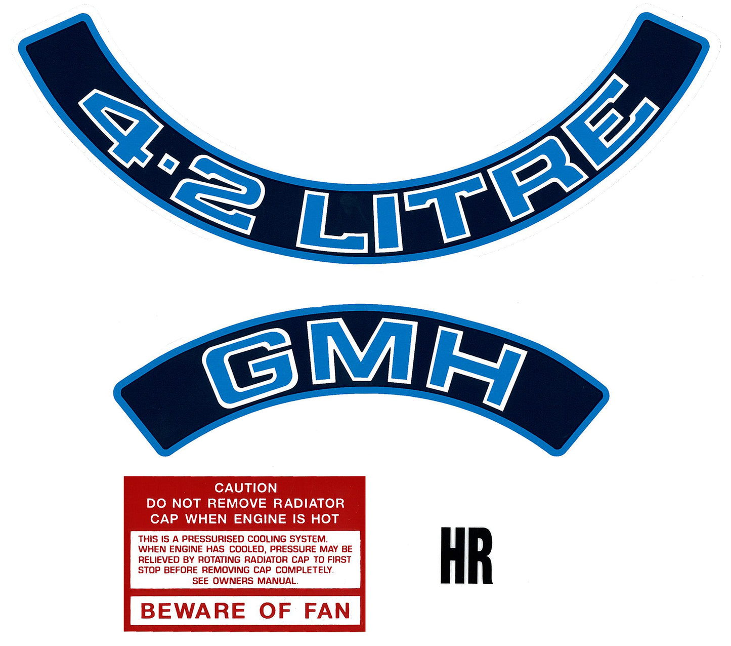 Engine Decal Kit ‘4.2 Litre’ (Blue) Holden VC VH - ED1029A