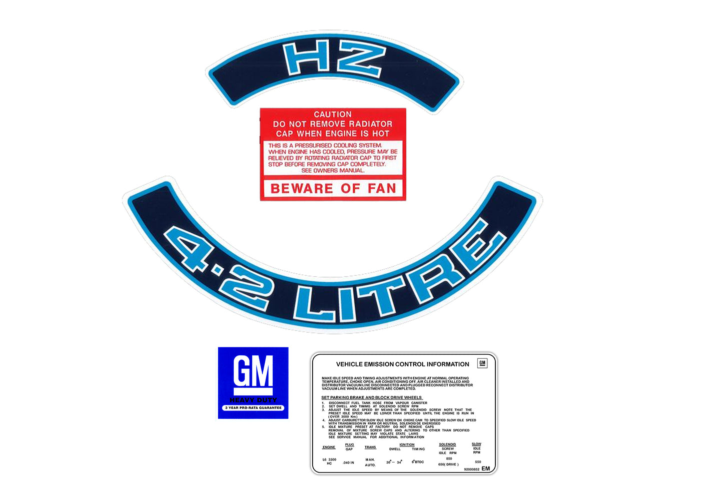 Engine Decal Kit ‘4.2 Litre’ (Blue) Holden HZ - ED1033