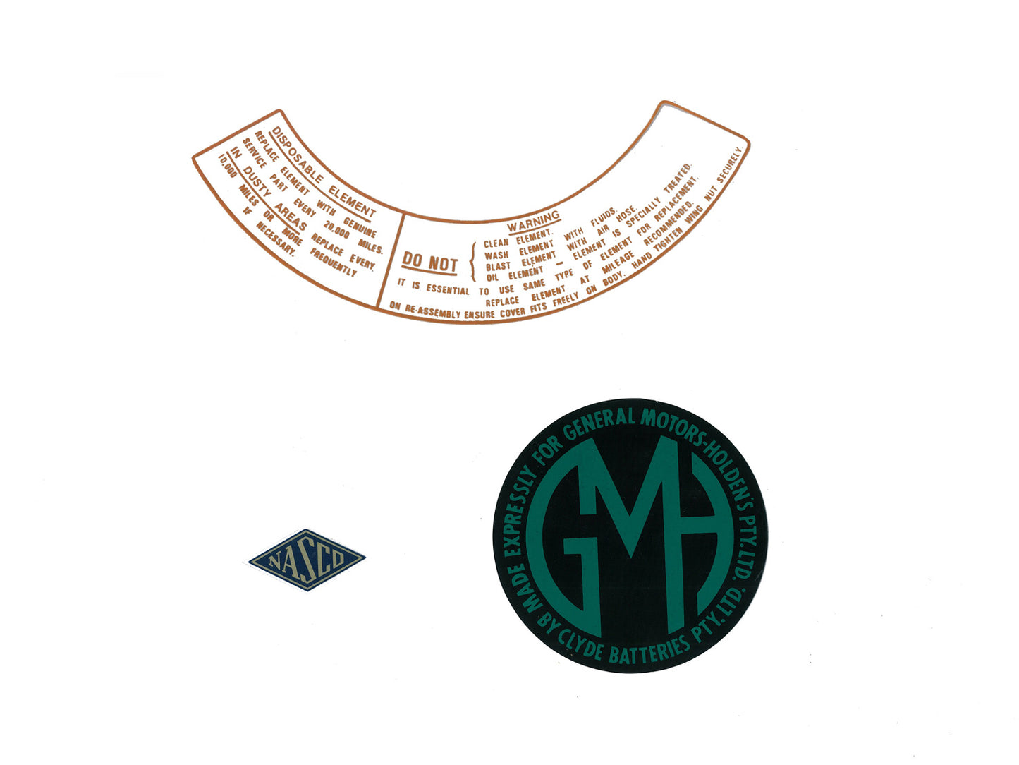 Engine Bay Decal Kit Holden EK - ED1043