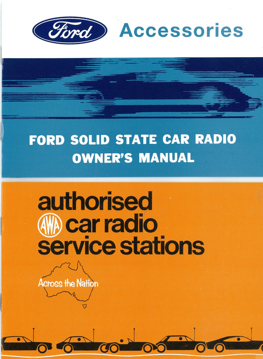 Ford Radio Owners Manuals XW XY ZC ZD 2 Piece book stereo station - F2277