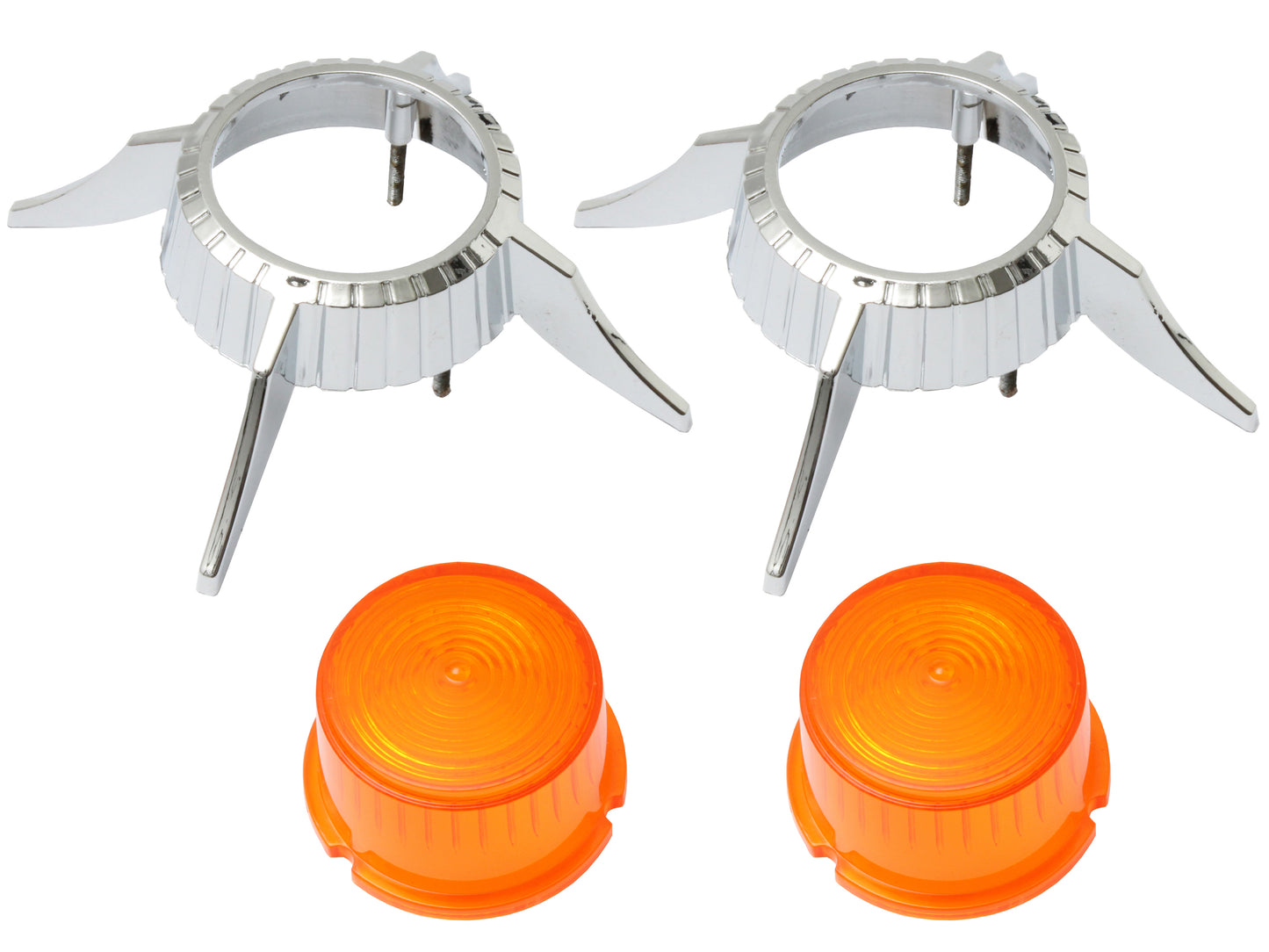 Suit Ford Rear Indicator Lens + Chrome Surround Pair XM XP turn signal taillight - F2344A