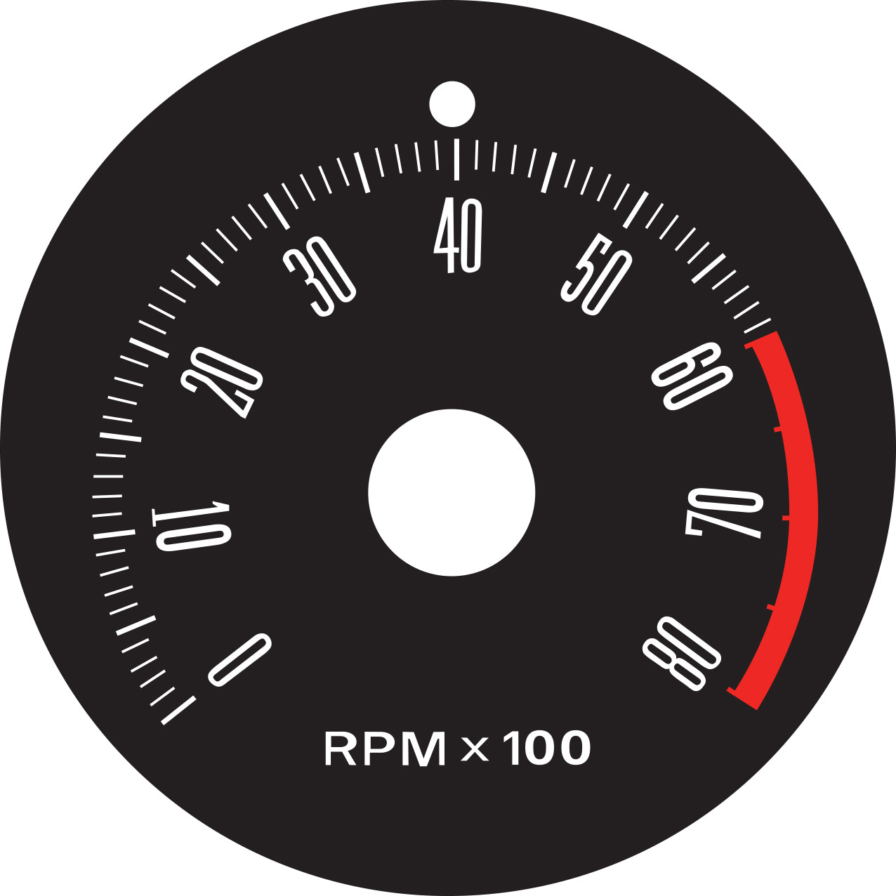 Tacho Decal (8000 RPM) Ford XW XY GT - GD2001B