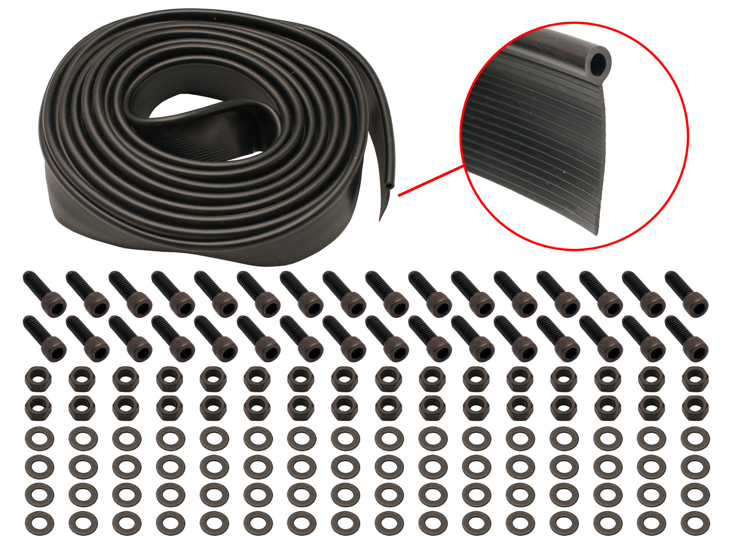 Torana LH LX UC Guard /Fender Flare Rubber Fitting Seal kit. No Rust Black bolts - GMH-1089