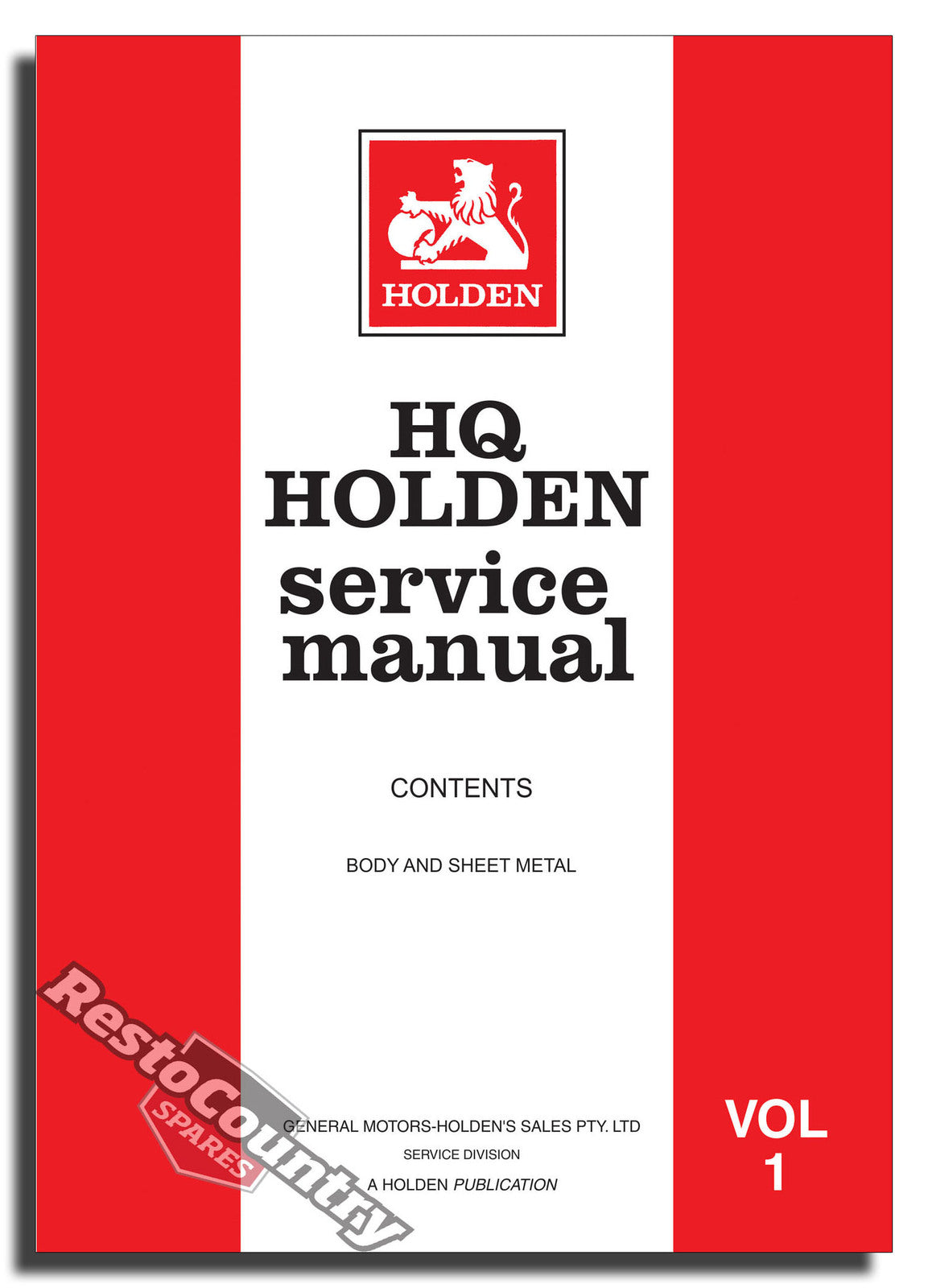 Holden GMH Factory HQ Vol 1. Service Manual. Body +Sheet Metal NEW workshop book - GMM37015