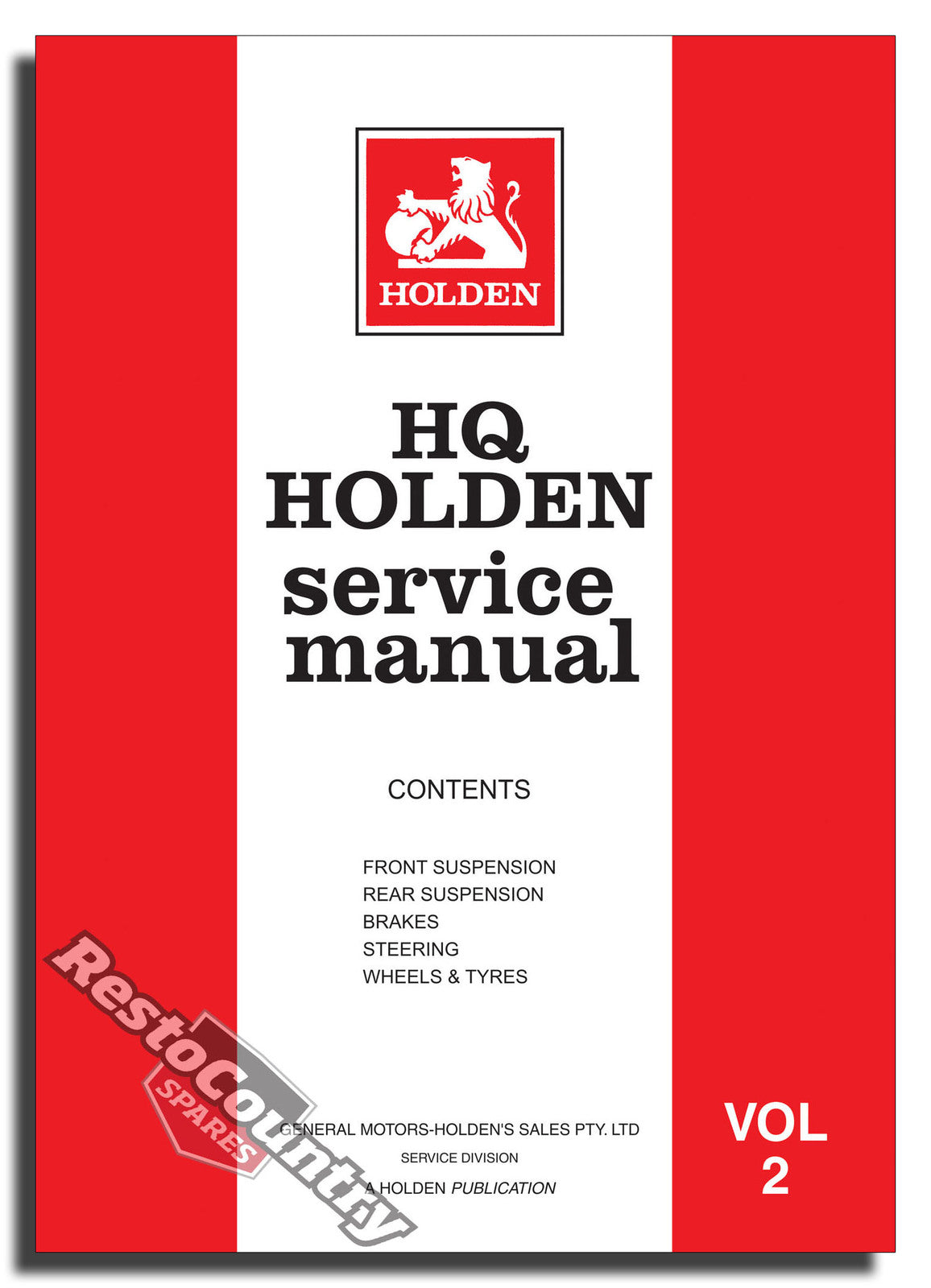 Holden GMH Factory HQ Vol 2. Service Manual -Suspension Brakes NEW workshop book - GMM37016