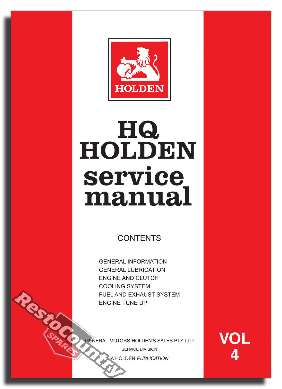 Holden GMH Factory HQ Vol 4 Service Manual -Engine Clutch Fuel NEW workshop book - GMM37018