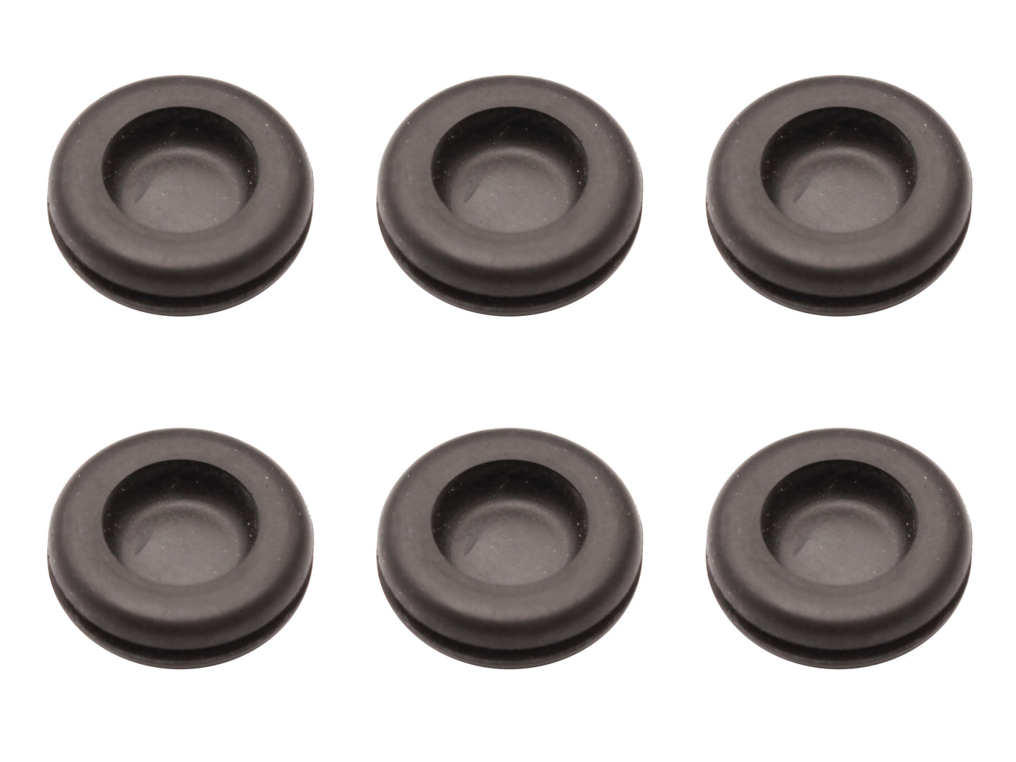 Universal Rubber Grommet Kit x6 Blind Centre Flange 20.6mm O.D 17.5mm I.D - GP1007