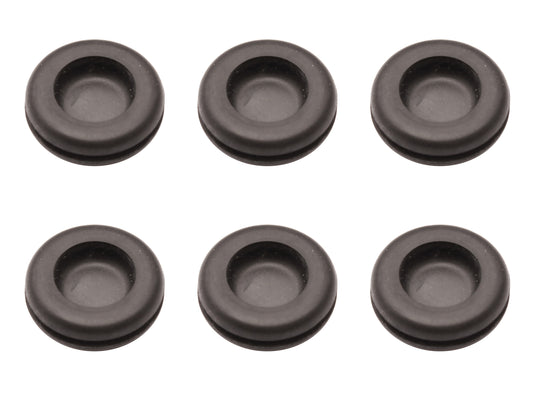 Universal Rubber Grommet Kit x6 Blind Centre Flange 20.6mm O.D 17.5mm I.D - GP1007