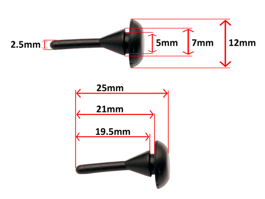 Universal Bumper Grommet 12mm OD 3.3mm H 1pc Dome head rubber blanking plug - GR1008