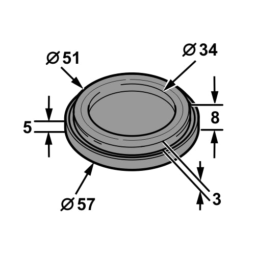 Universal Blind Grommet 57mm OD 46mm ID 1pc rubber blanking plug - GR1011