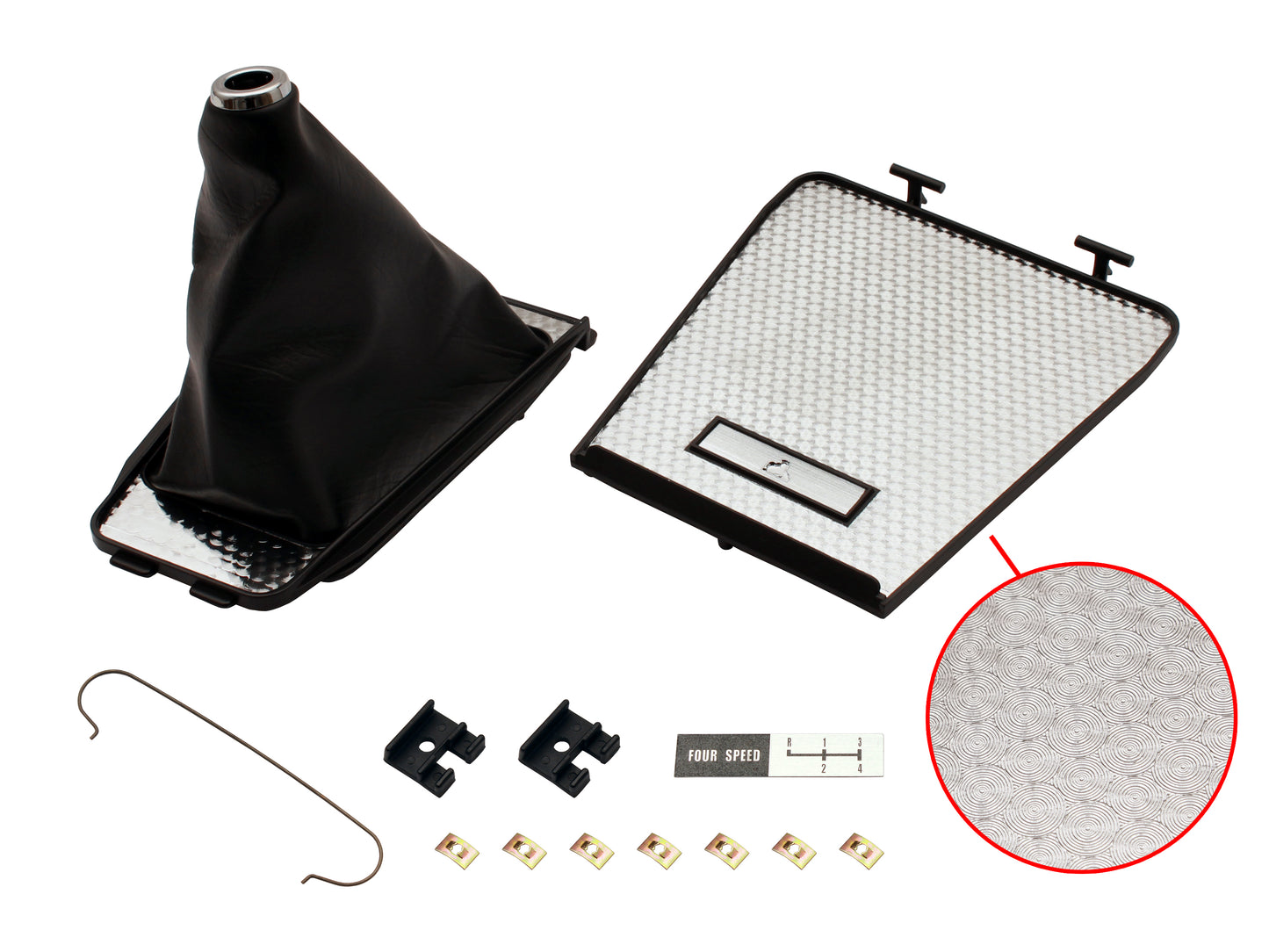 Holden Manual Gear Shift Lever Console Lid +Surround +Boot Kit SILVER HQ GTS 4Sp - GSB1005A
