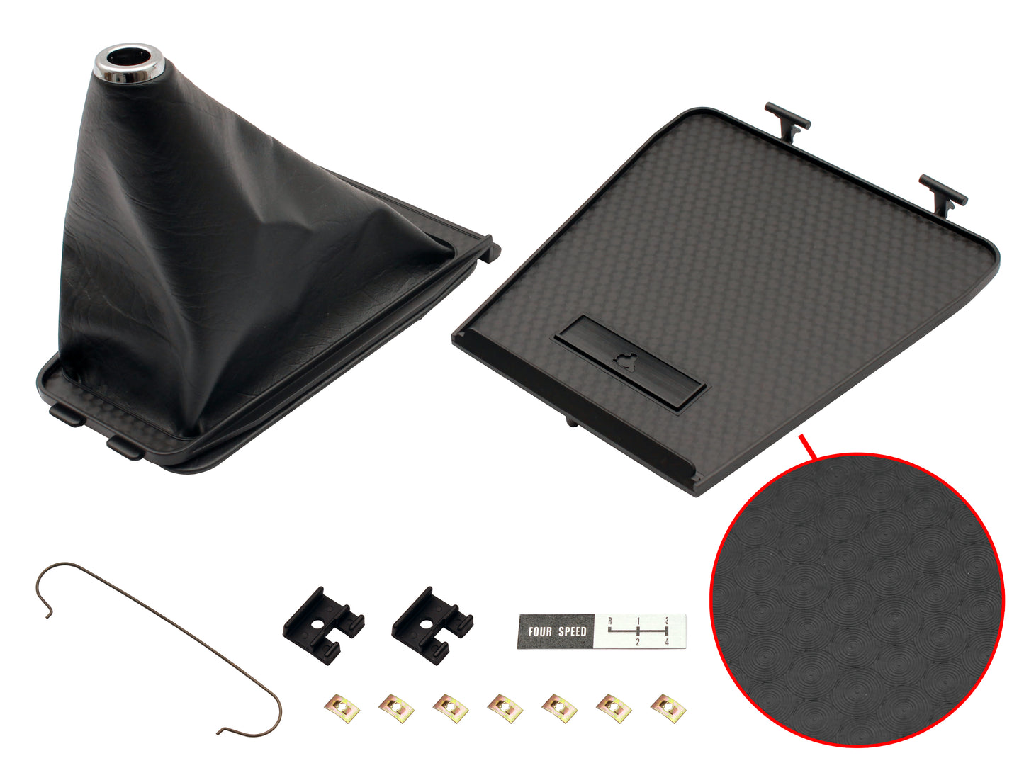 Holden Manual Gear Shift Surround + Lid+ Boot 4Spd BLACK Fishscale HQ HJ LH LX - GSB1005AB