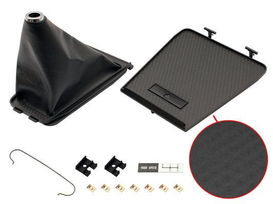 Holden Manual Gear Shift Surround + Lid+ Boot 4Spd BLACK Fishscale HQ HJ LH LX - GSB1005AB