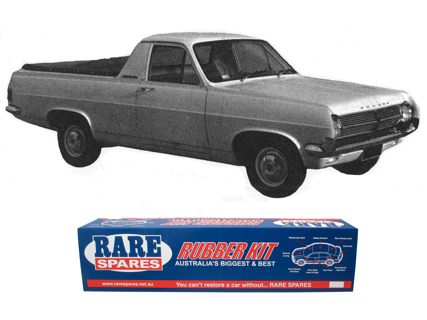Body Rubber Kit Holden HD Standard Ute (Maroon) - HD2M