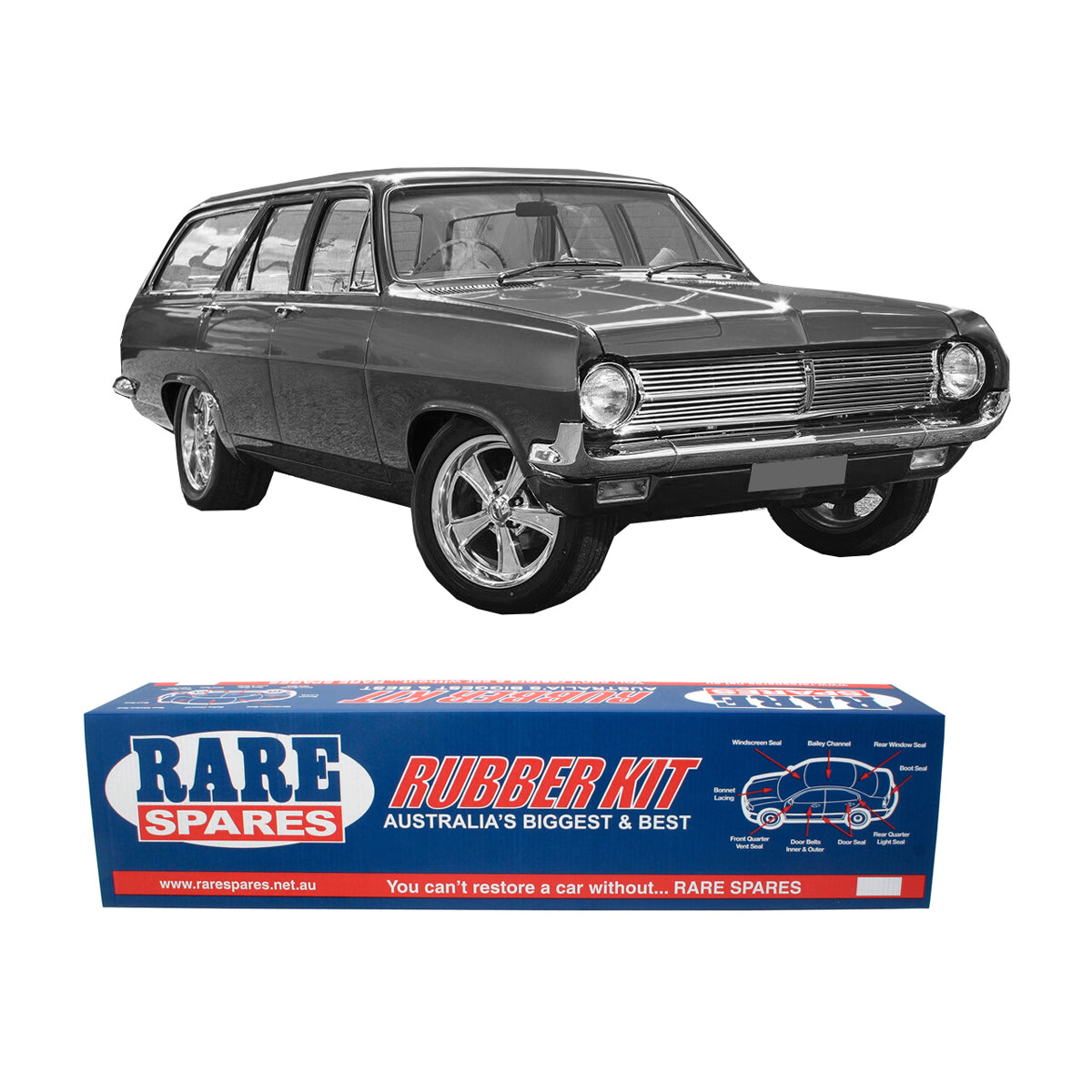 Body Rubber Kit Holden HD Premier / Special Wagon (Grey) - HD5G