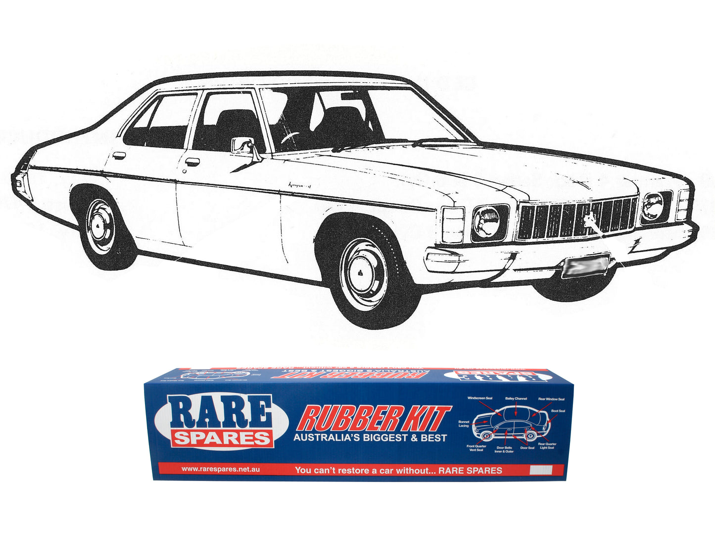 Body Rubber Kit Holden HJ HX HZ Sedan (Chamois) - HJ1CH