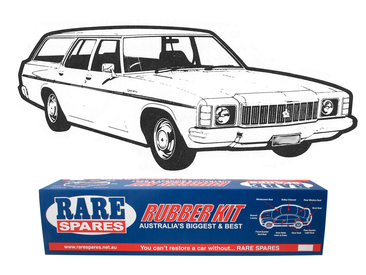 Body Rubber Kit Holden HJ HX HZ Wagon (Chamois) - HJ2CH