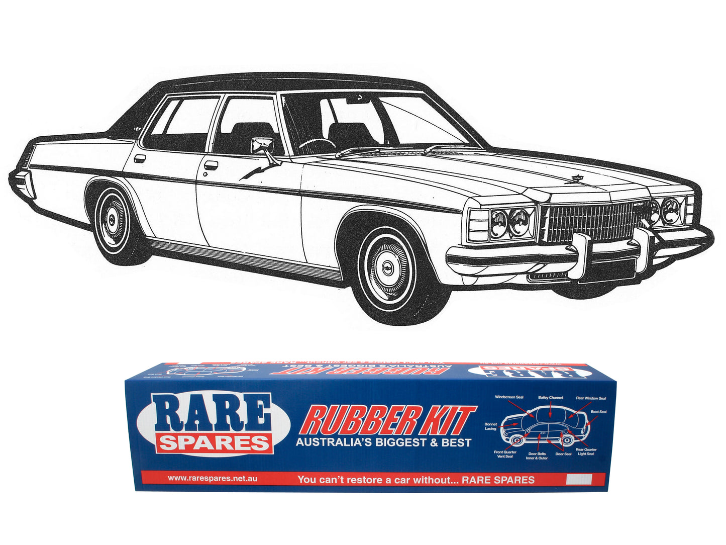 Body Rubber Kit Holden HJ HX HZ Statesman (Mid Brown) - HJ5MB