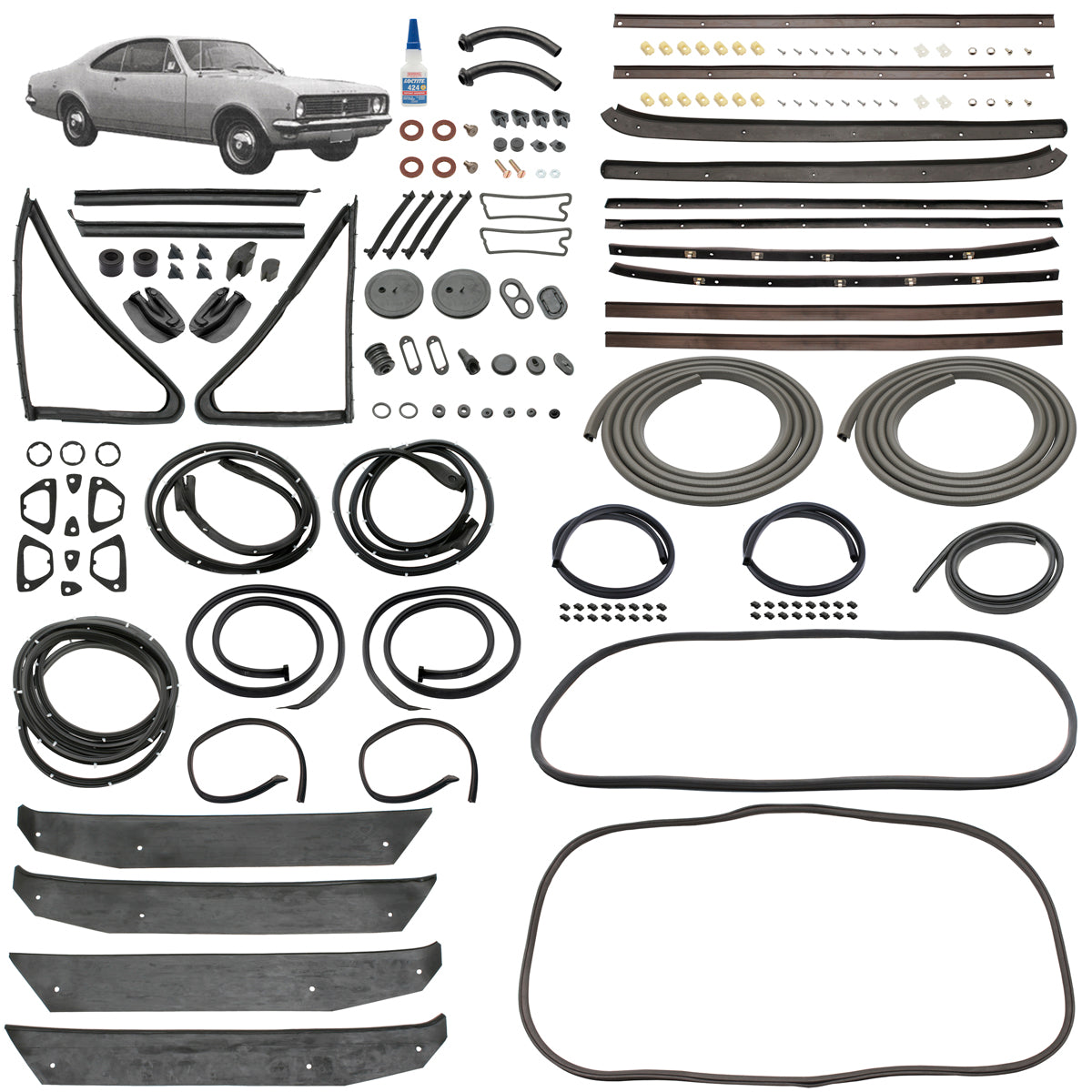 Body Rubber Kit Holden HK HT HG Monaro (Grey) - HK1G