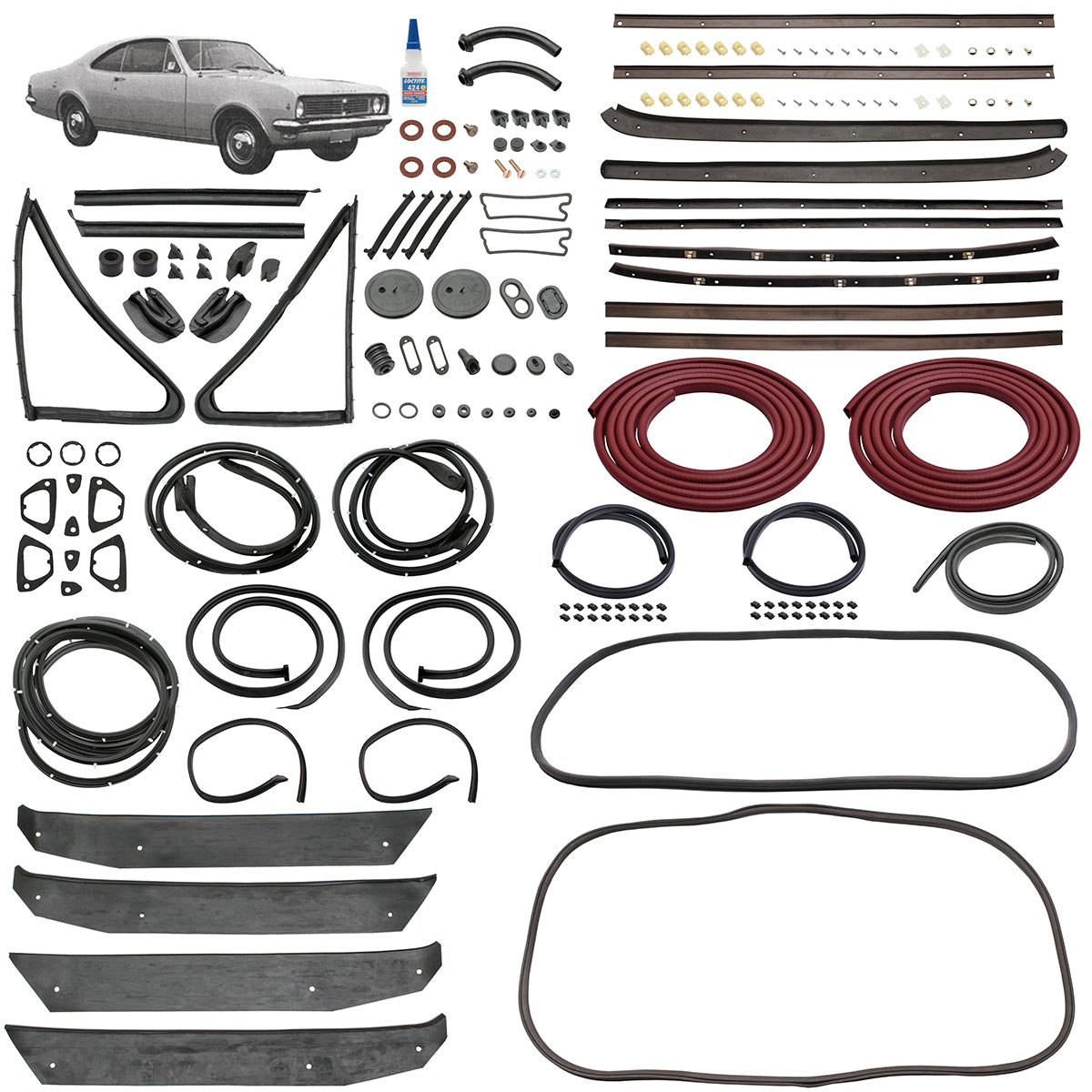 Body Rubber Kit Holden HK HT HG Monaro (Maroon) - HK1M