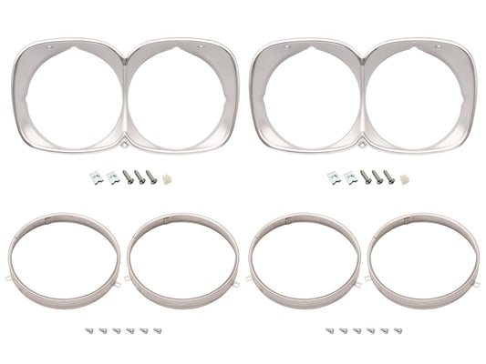 Headlight Rim Kit Inner & Outer L&R HQ Premier LS Silver - HLRKHQPS