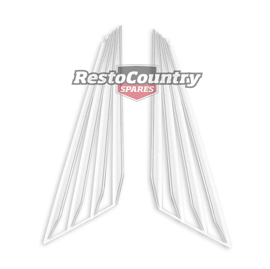 Rear Quarter Window Venetian Blind Pair (White – Fan) Holden VK VL Sedan- HM0232W