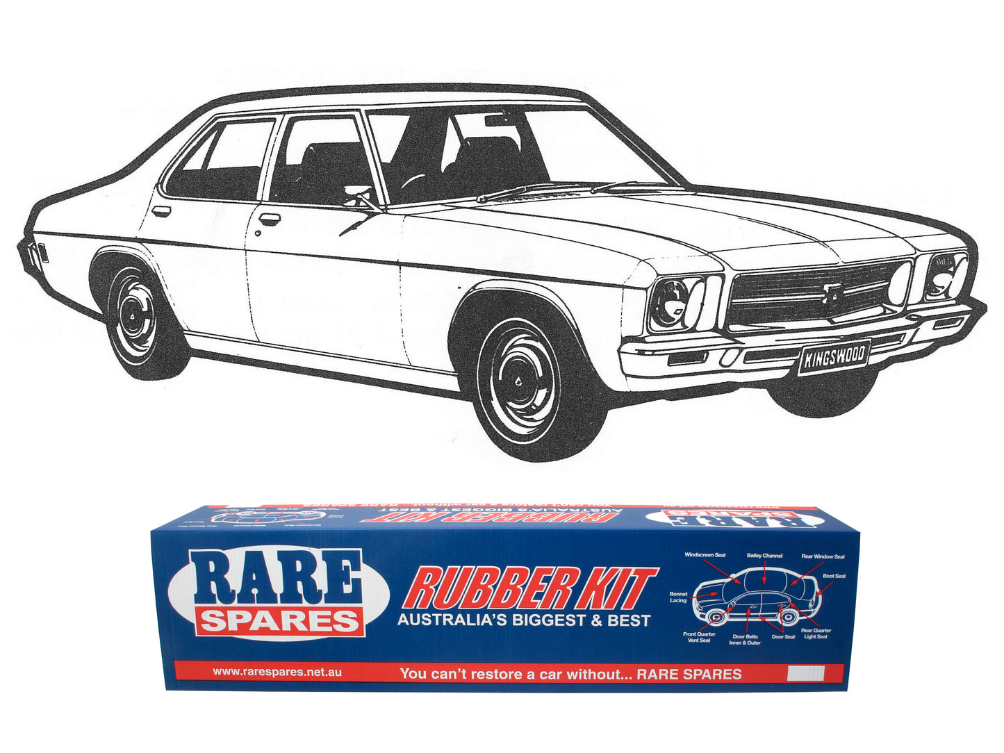 Body Rubber Kit Holden HQ Sedan (Mid Brown) - HQ1MB
