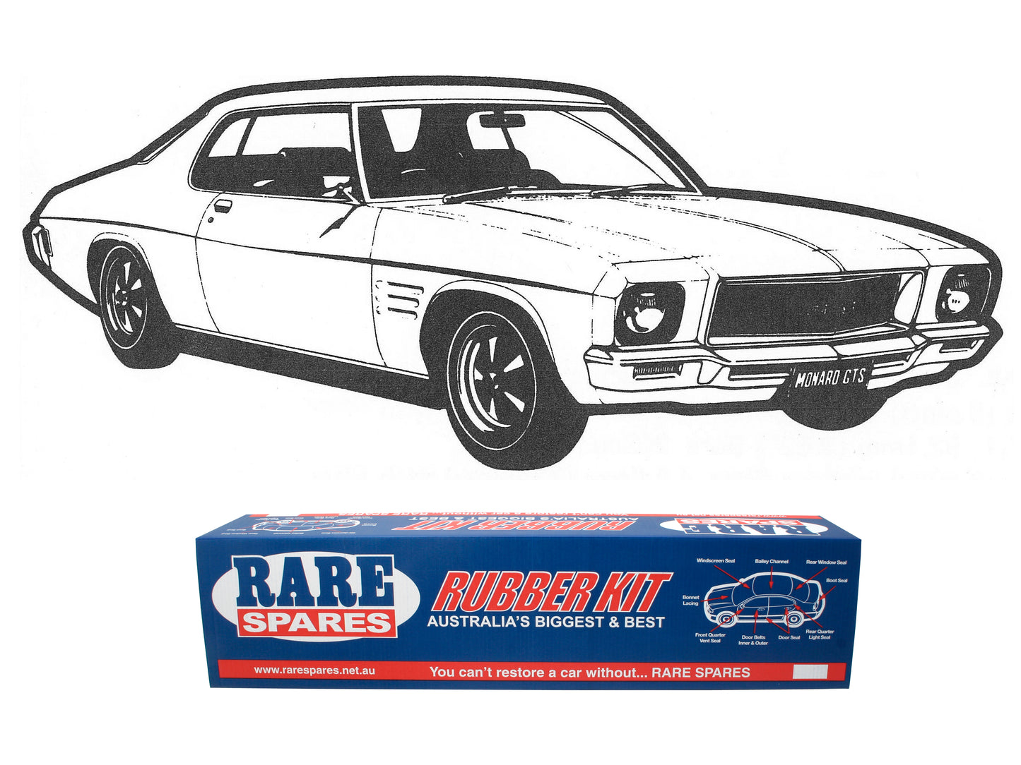 Body Rubber Kit Holden HQ HJ HX Coupe (Chamois) - HQ4CH