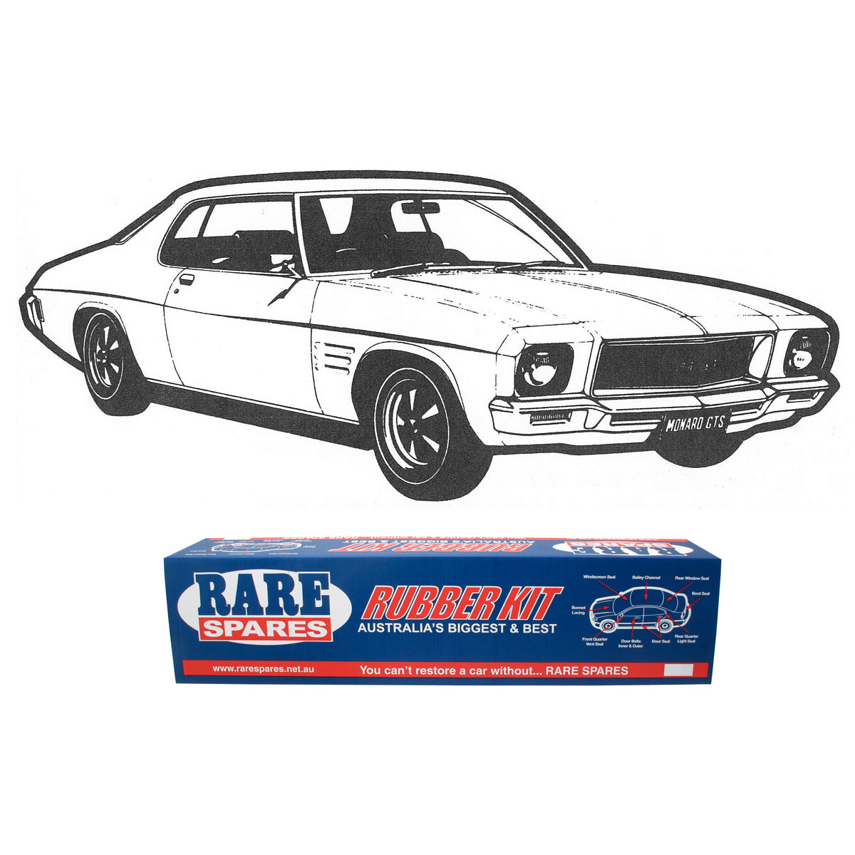 Body Rubber Kit Holden HQ HJ HX Coupe (Black) - HQ4P