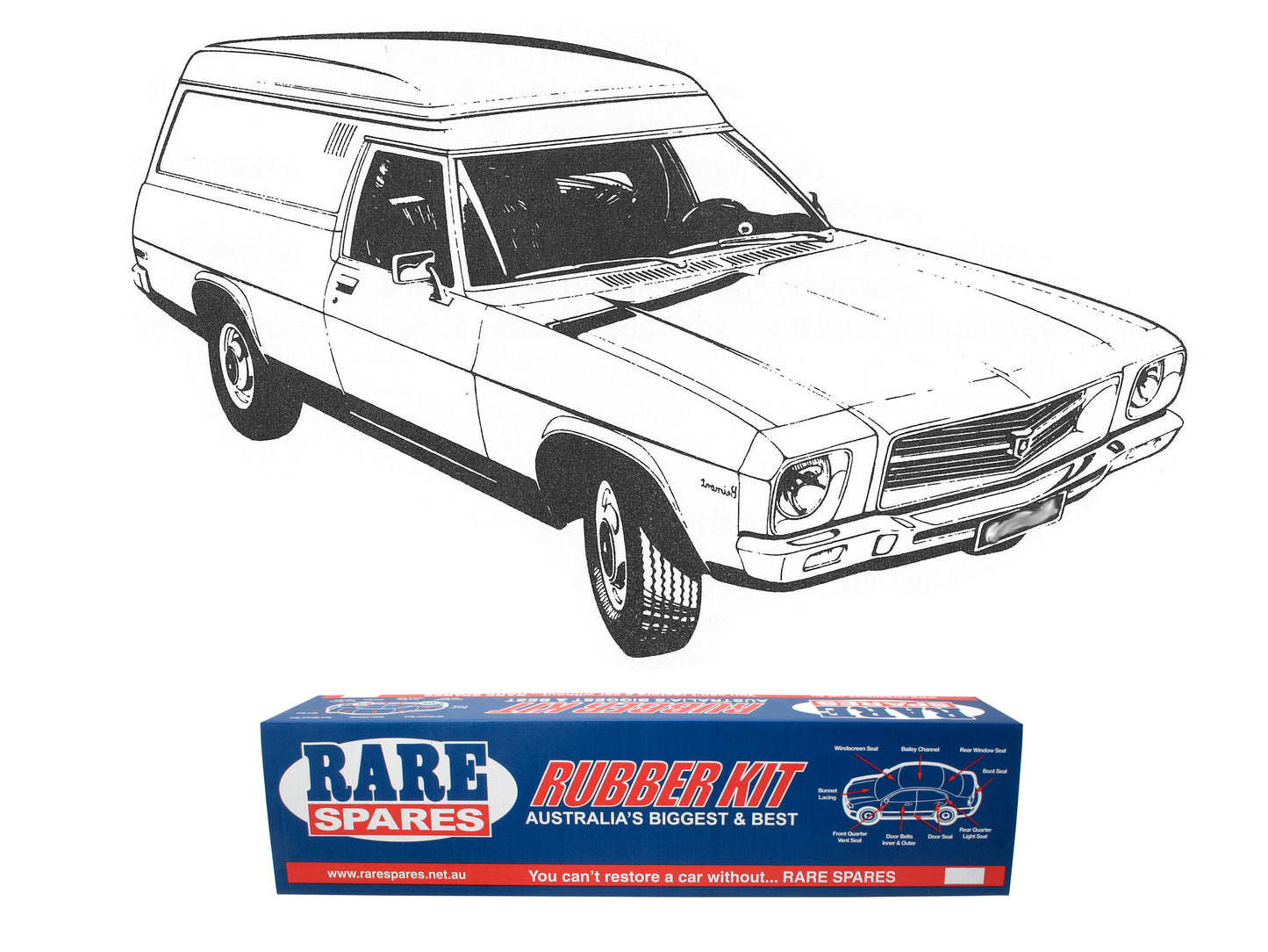 Body Rubber Kit Holden HQ Panel Van (Gazelle) - HQ5C
