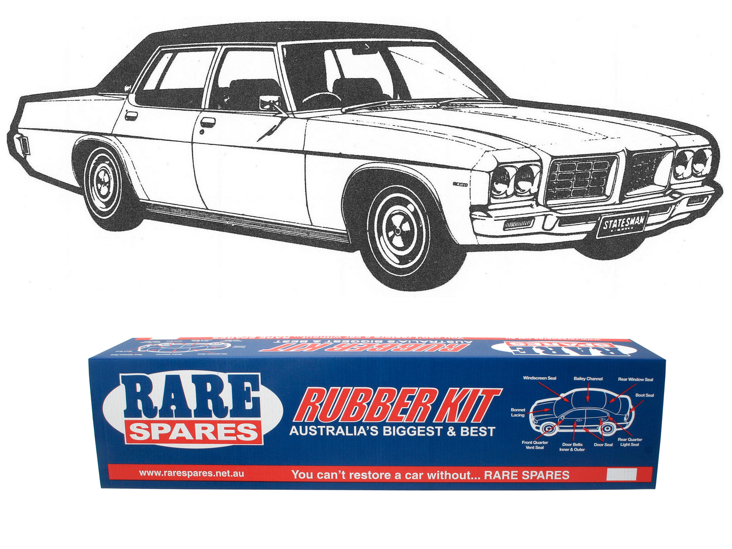 Body Rubber Kit Holden HQ Statesman (Buckskin) - HQ6D