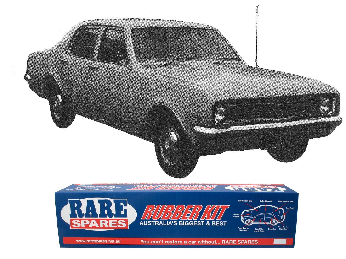 Body Rubber Kit Holden HT HG Brougham / Premier Sedan (Maroon) - HT2M