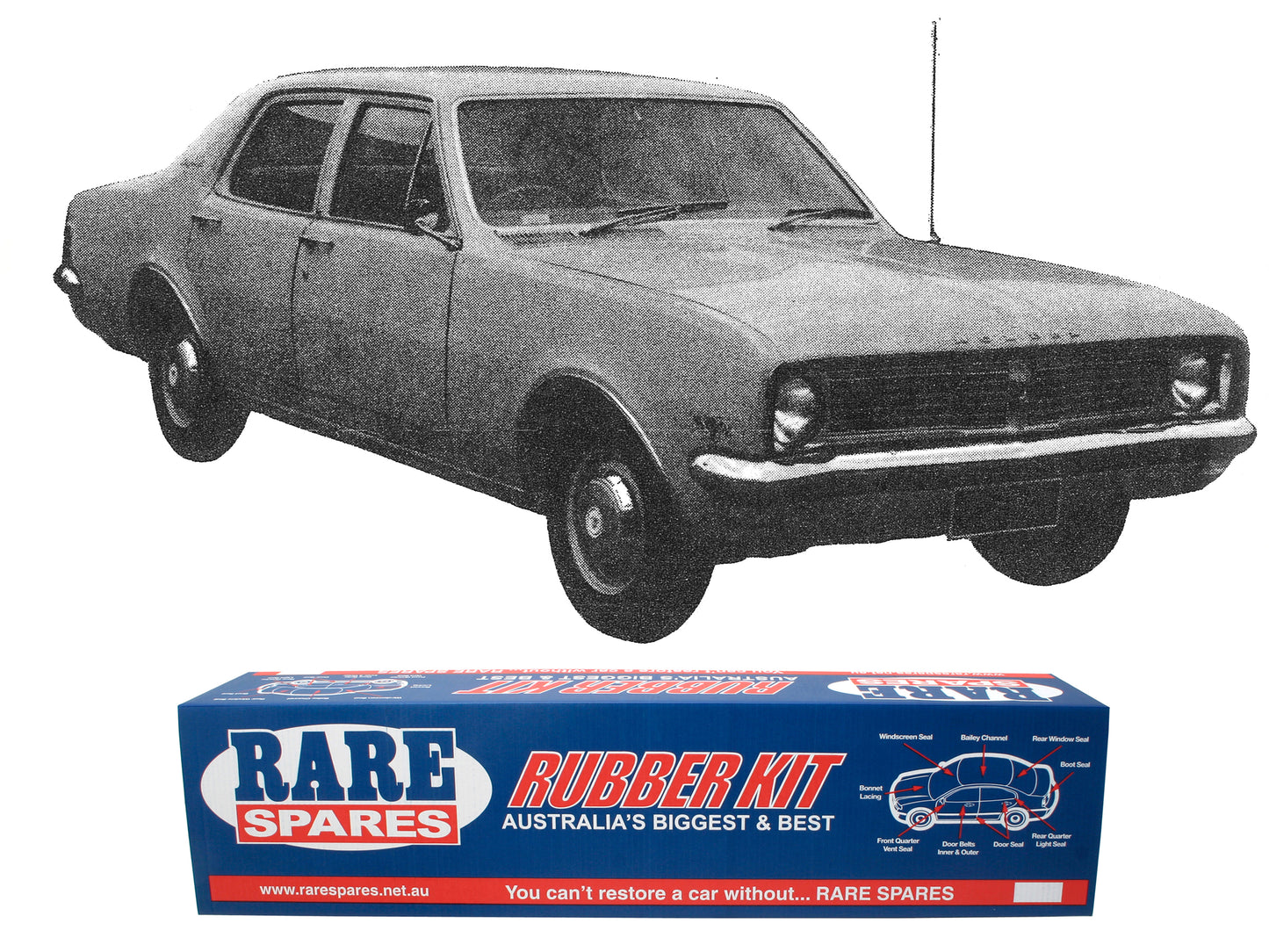Body Rubber Kit Holden HT HG Belmont Sedan (Maroon) - HT4M