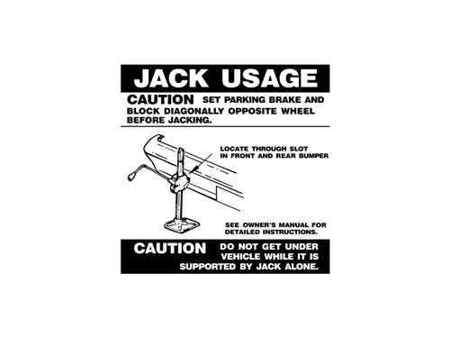 Jack Usage Decal Ford XC - JD2003