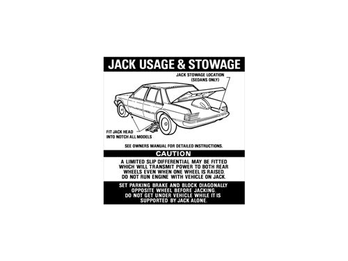 Jack Usage Decal Ford XE - JD2005