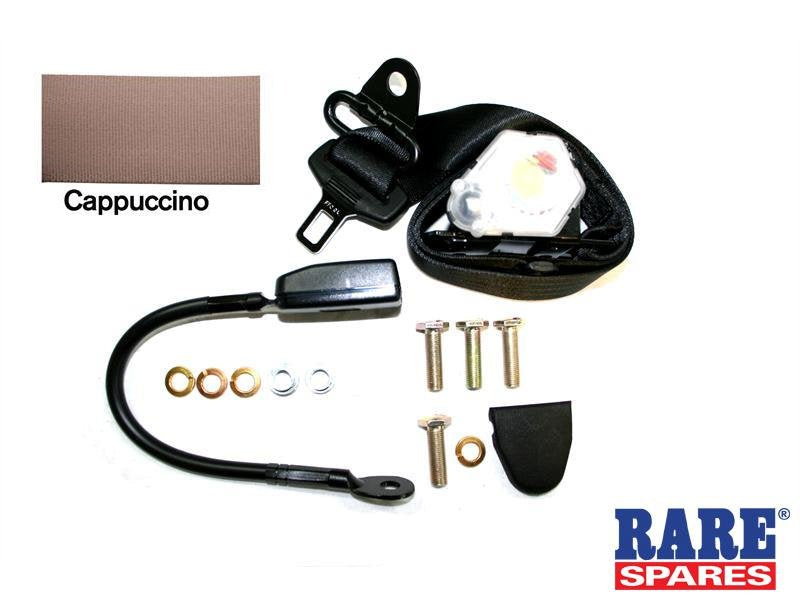 Pillar Mount Inertia Seat Belt (Cappuccino - 300mm Solid Stalk) Holden / Ford - K1512C