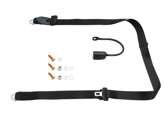 Lap Sash Seat Belt (Black - 300mm Solid Stalk) Universal - K1517