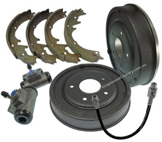 Rear Brake Drum, Brake Shoe, Cylinder & Hose Kit Holden HQ HJ HX HZ Ute Van 1 Tonner - K1604x4