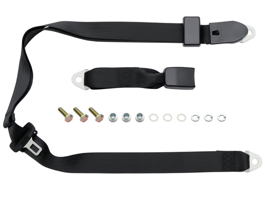 Lap Sash Seat Belt (Black 275mm Webb Stalk)Shortened Length Universal - K1635S