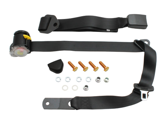 Pillar Mount Inertia Seat Belt (Black - Adjustable Web Stalk) Holden / Ford - K2255