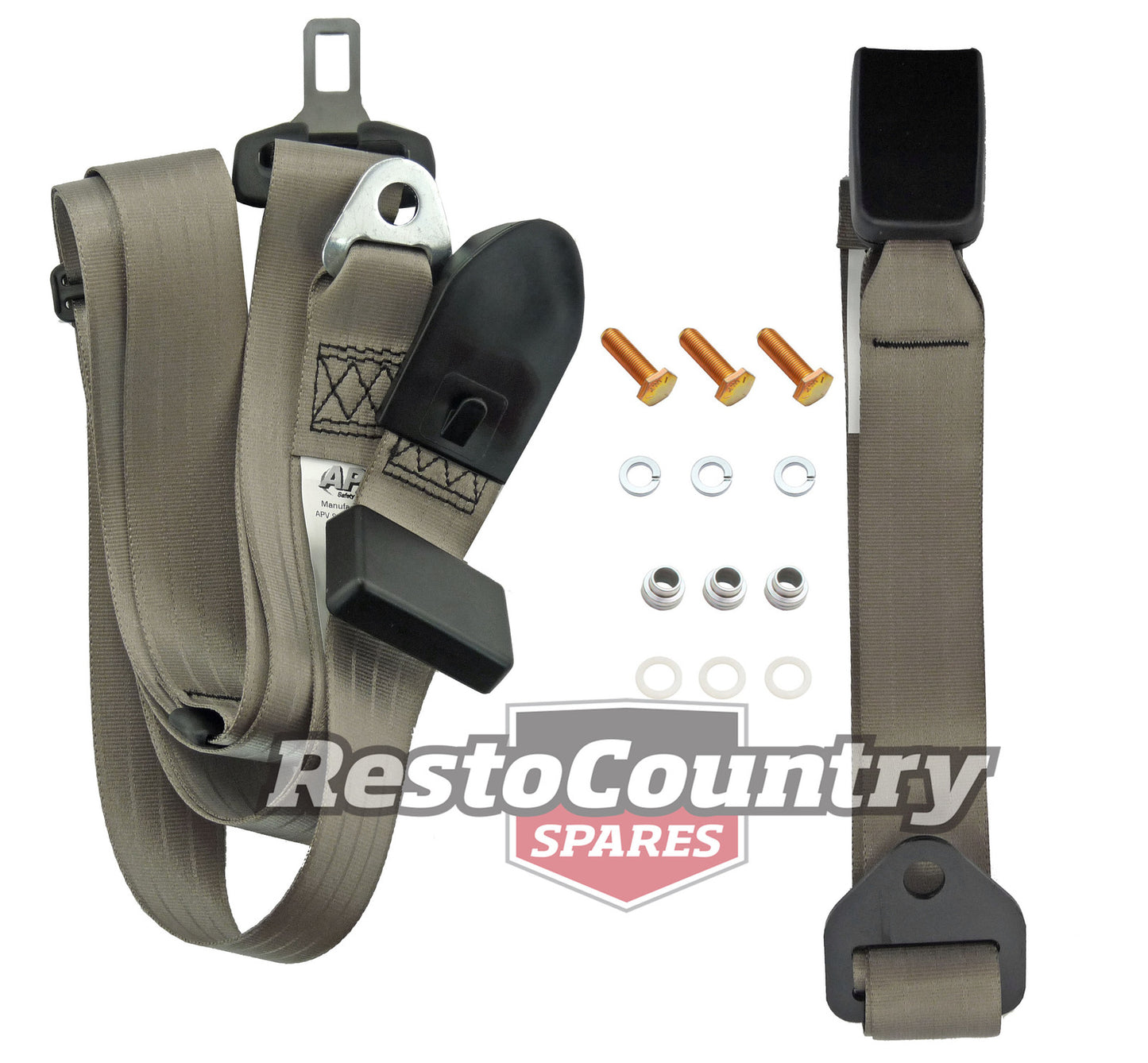 Lap Sash Seat Belt (Cappuccino - Adjustable Web Stalk) Holden / Ford - K2257C
