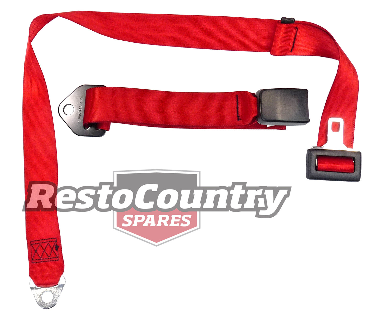 Centre Lap Seat Belt (Red - Adjustable Web Stalk) Holden / Ford - K2258R