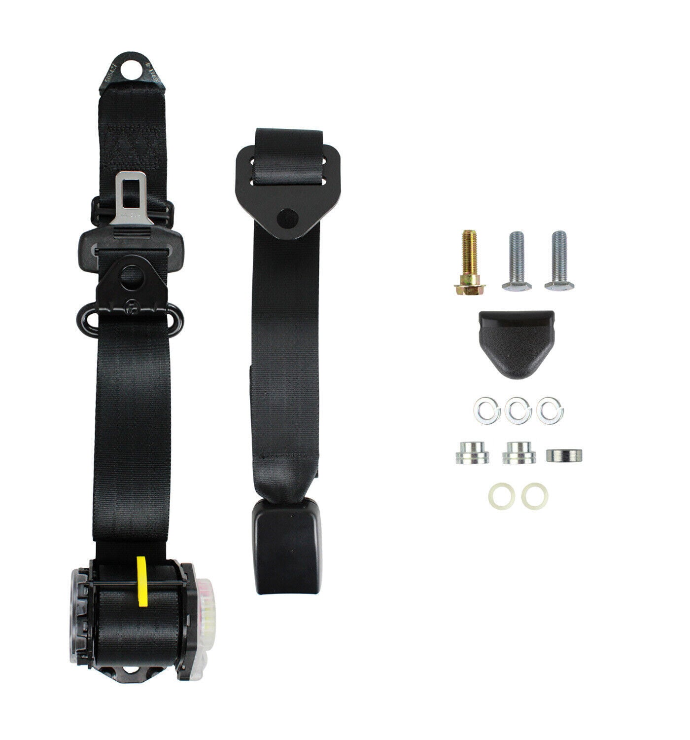 90/90 Pillar Mount Inertia Seat Belt (Black - Adjustable Webb) Universal - K4543