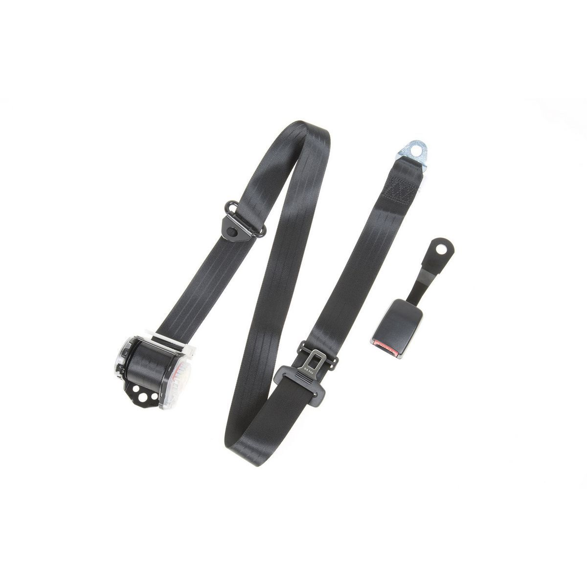 100/90 Pillar Mount Inertia Seat Belt (Black - 170mm Solid Seat Buckle) RH Universal - K6304