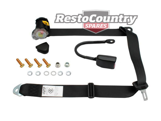 90/90 Pillar Mount Inertia Seat Belt (Grey - 350mm Solid Stalk) Shortened Length Holden / Ford - K7630SGY